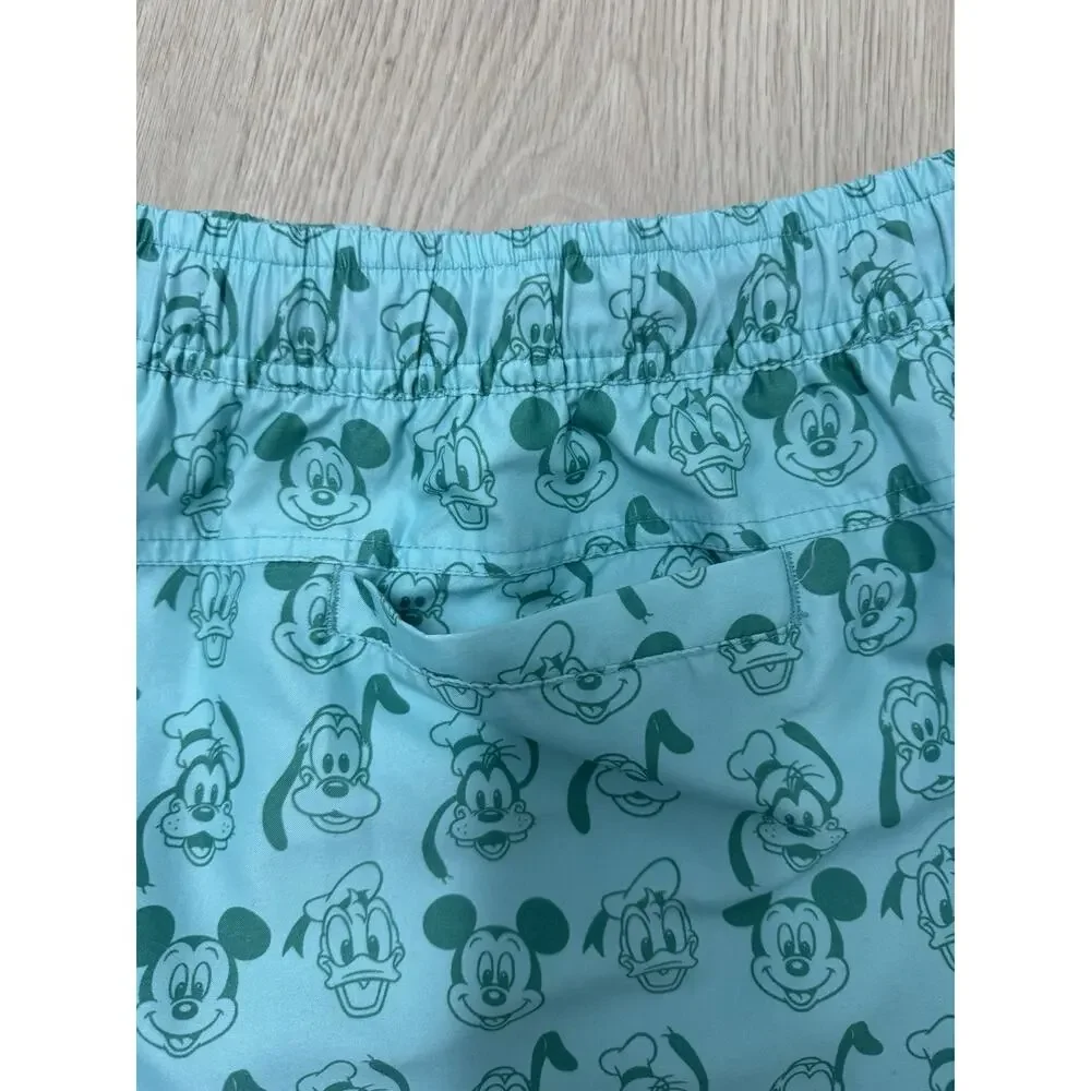 Disney Mickey Mouse Donald Duck Goofy Swim Trunks Men’s Large Mint Green